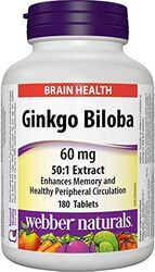 Webber Naturals Ginkgo Biloba, 60mg, 90 Tablets