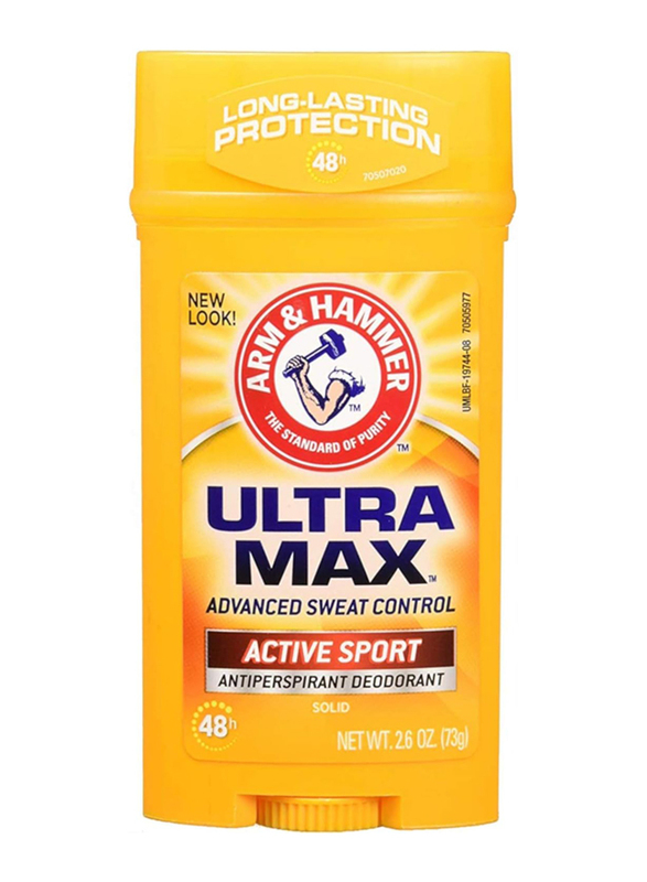 Arm & Hammer Ultramax Active Sport Wide Solid Antiperspirant Deodorant Stick, 73gm