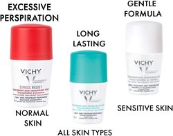 Vichy 48H Sensitive Anti Transpirant Deo Roll On, 50ml