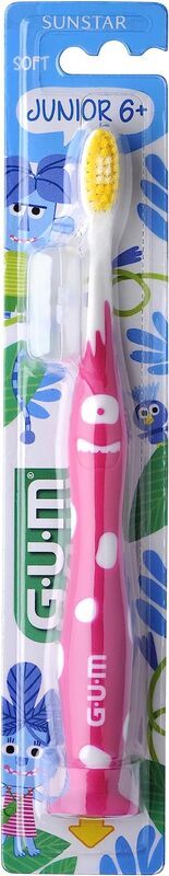 Gum Sunstar Junior Soft Bristle Toothbrush, Assorted Colours, 1 Piece