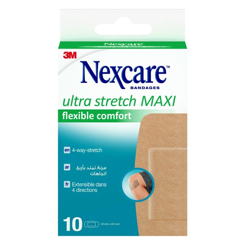 Nexcare Ultra Stretch Maxi Flexible Comfort Bandages  50Mmx101Mm 10S