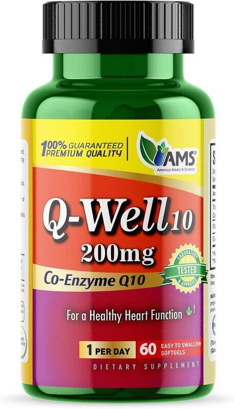 

Ams Q-Well Coq10 Supplement, 200mg, 60 Softgels