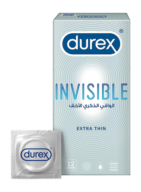 Durex Invisible Extra Thin Condom, 12 Pieces