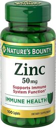 Nature's Bounty Zinc Chelated Dietary Supplement, 50mg, 100 Caplets