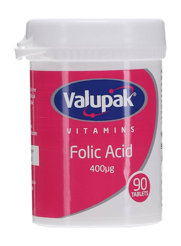 Valupak Vitamins Supplements Folic Acid, 400mcg, 90 Tablets