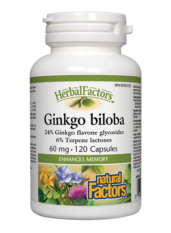 

Natural Factors Ginkgo Biloba, 60mg, 120 Capsules