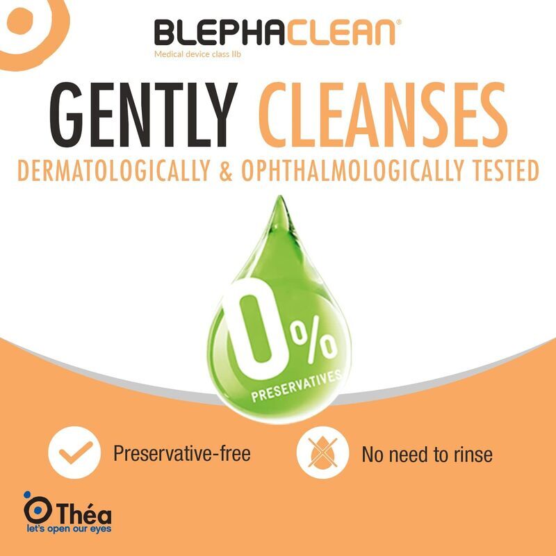 Thea Blephaclean Sterile Daily Eyelid Wipes For Blepharitis for Sensitive Skin, 20 Sheets