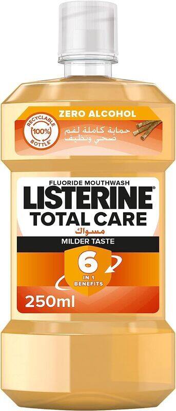 

Listerine Total Care Miswak Mouthwash Milder Taste Zero Alcohol Fluoride Daily Mouthwash, 250ml