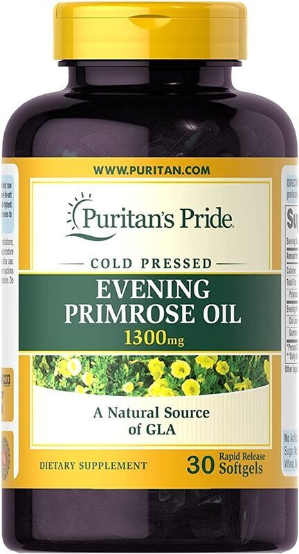 Puritans Pride Evening Primrose Softgels, 1300mg, 30 Softgels