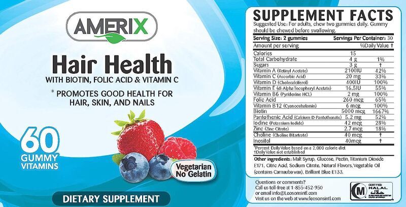 Amerix Adult Biotin Vitamin, 60 Gummies