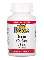 Natural Factors Iron Chelate Dietary Supplement, 25mg, 90 Tablets