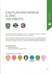 Nutritionl Calcium Magnesium & Zinc Dietary Supplement, 100 Tablets