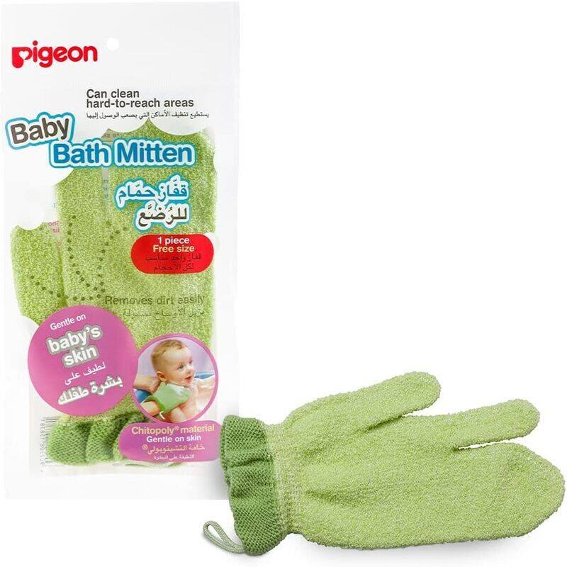 

Pigeon Baby Bath Mitten Universal Size Hypo Friendly Materials, Green