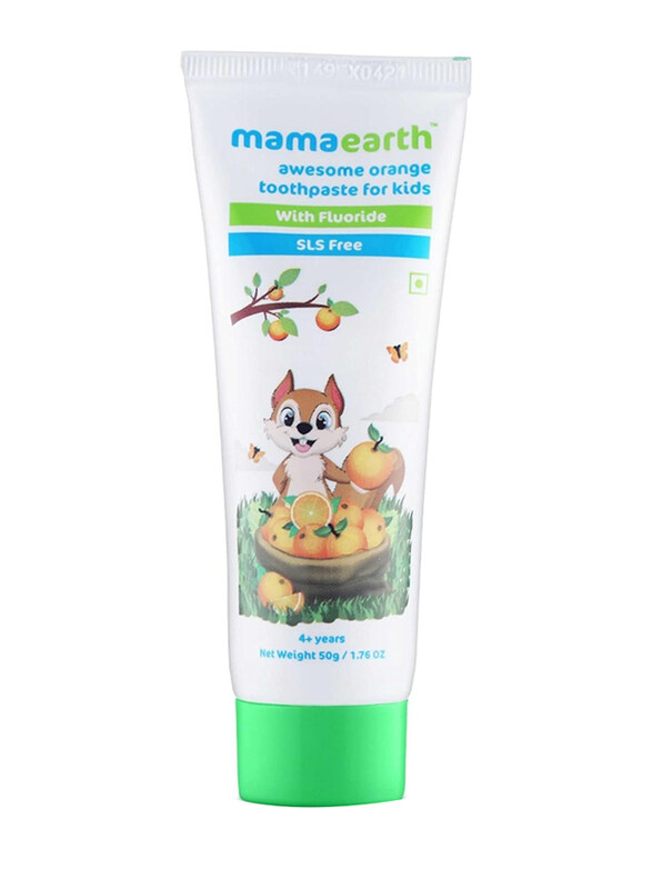 

Mamaearth Orange Flavour Natural Toothpaste with 750 PPM Fluoride, 50gm