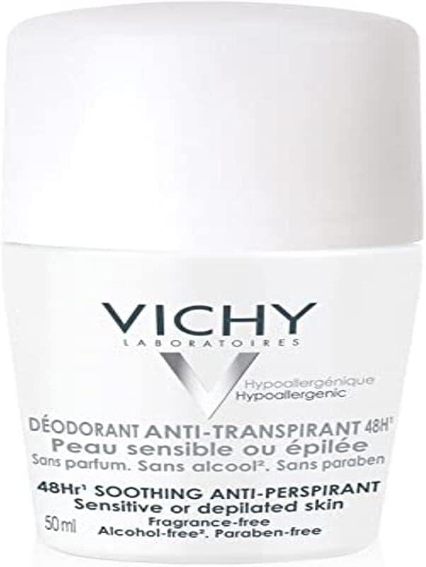 Vichy 48H Sensitive Anti Transpirant Deo Roll On, 50ml