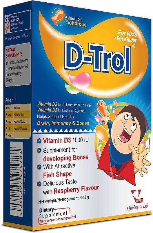 

Vitane Pharmaceuticals Pvt. Ltd. D-Trol Chewable Soft Drops, 43.2g