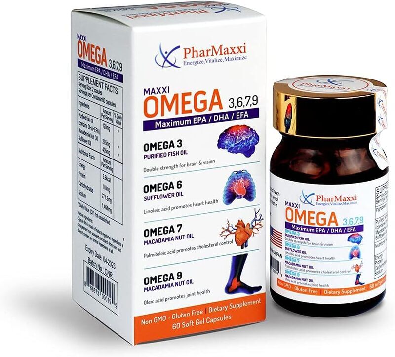 

Pharmaxxi Maxxi Omega 3, 6, 7, 9 Soft Gel, 60 Capsules