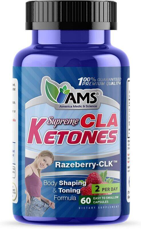 AMS Raspberry Ketone Capsules With CLA, 60 Capsules