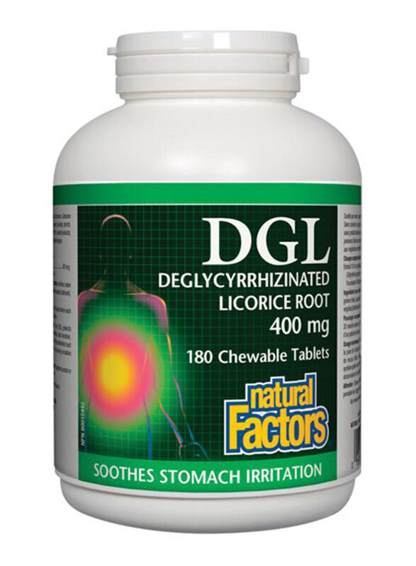 

Natural Factors DGL Licorice Root Tablets, 400mg, 180 Tablets