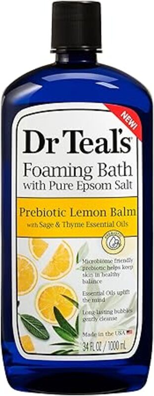 Dr Teals Foaming Bath With Pure Epsom Salt Prebiotic Lemon Balm 1000Ml