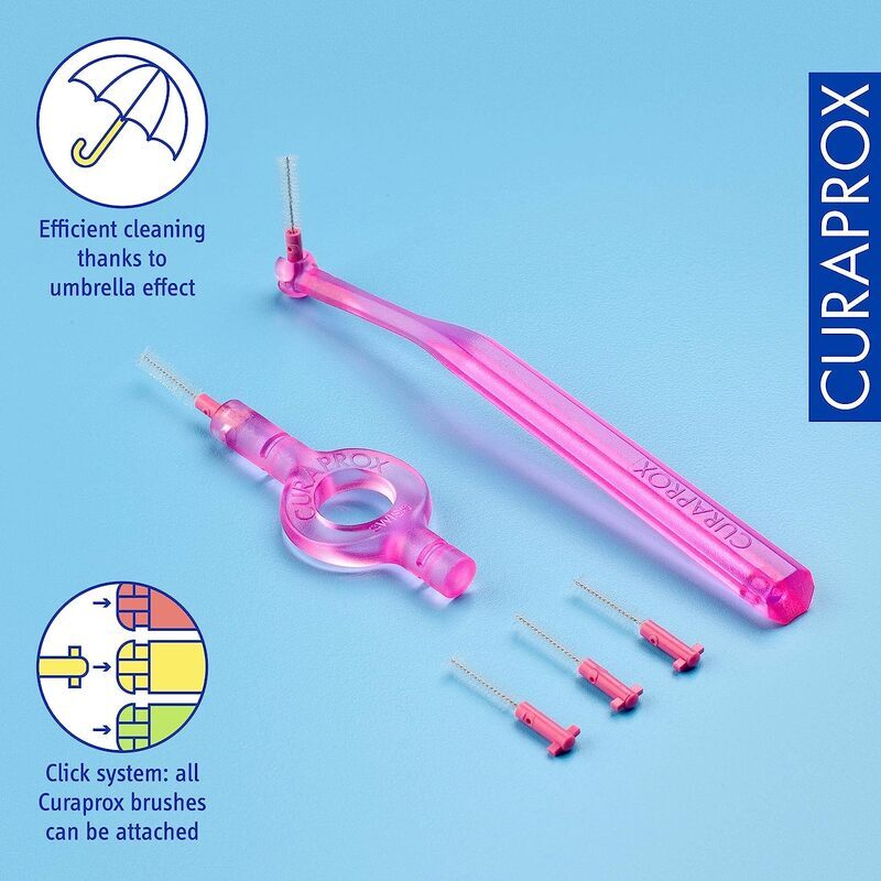 Curaprox CPS 08 Prime Start Interdental Brush Kit, Pink