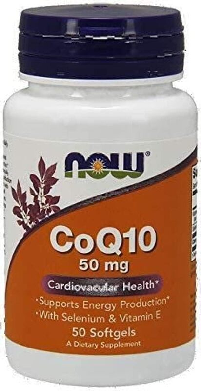 Now Co Q10 50 Mg Vitamin E & Selenium Supplement, 50 Softgels