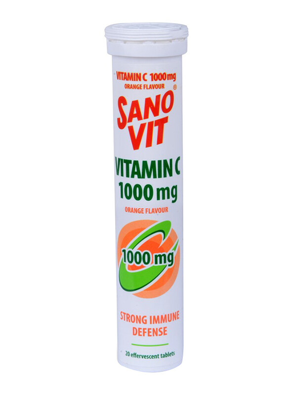 

Sano Vit Vitamin-C Orange Effervescent Tablets, 1000mg, 20 Tablets