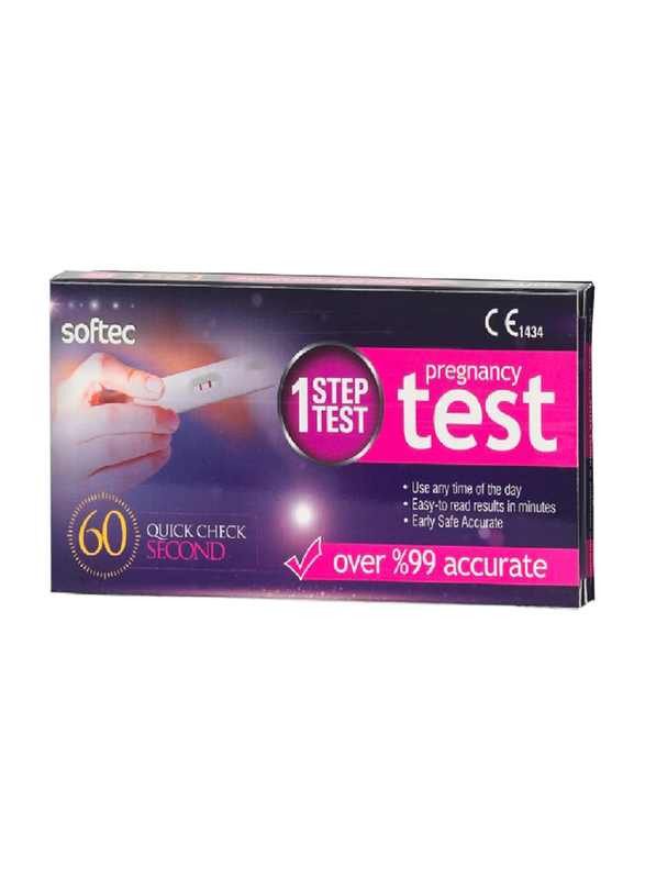 Softec Cassette 1 Step Pregnancy Test, White/Pink