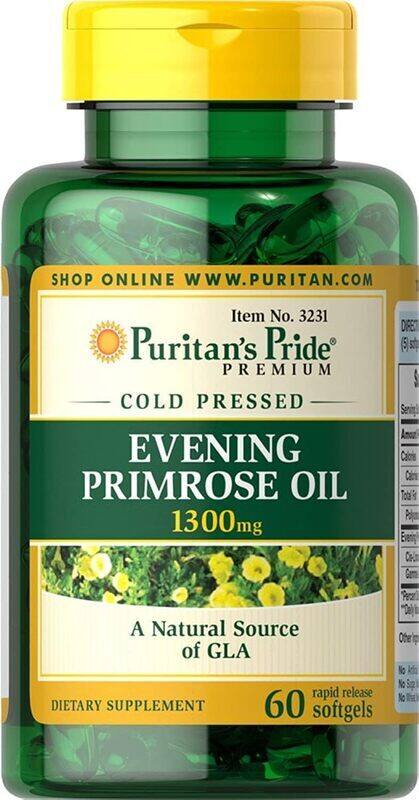 

Puritan's Pride Evening Primrose Oil Herbal Supplement, 1300mg, 60 Softgels