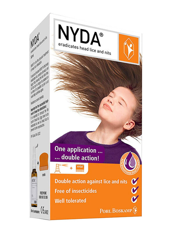 

Nyda One Application Double Action Hair Lice Treatment Spray for Women, 50ml