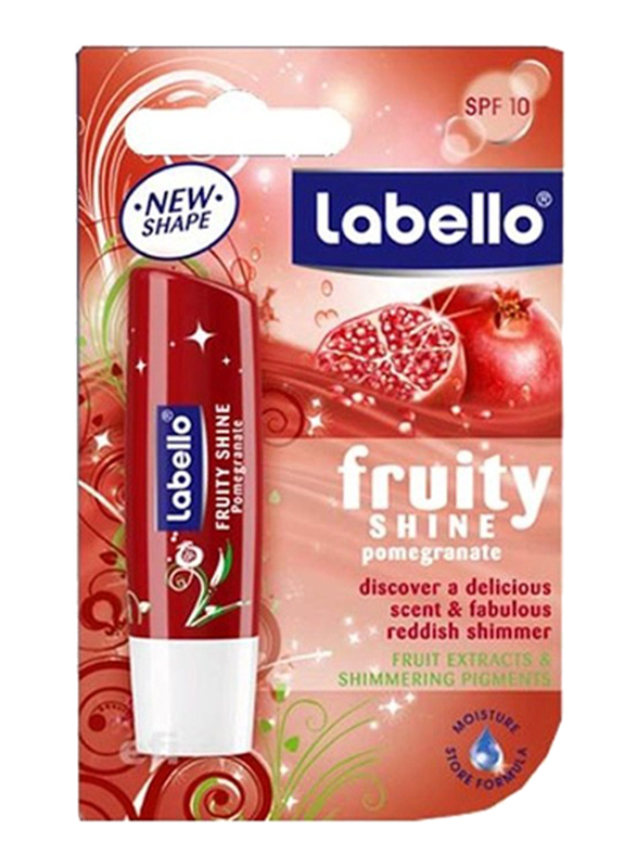 Labello Fruity Shine Lip Balm SPF10, Pomegranate, 4.8gm