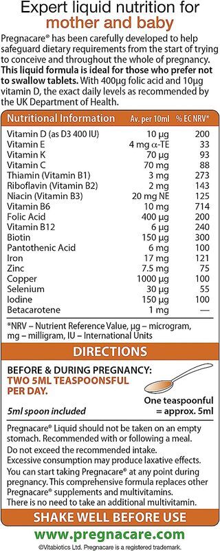 Vitabiotics Pregnacare Liquid, 250ml