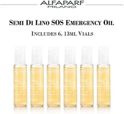 Alfaparf Milano Semi Di Lino Reconstruction Reparative SOS Emergency Oil for Damaged Hair, Set