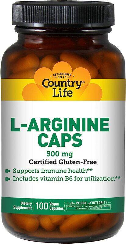 

Country Life L-Arginine Capsules, 500mg, 100 Vegan Capsules