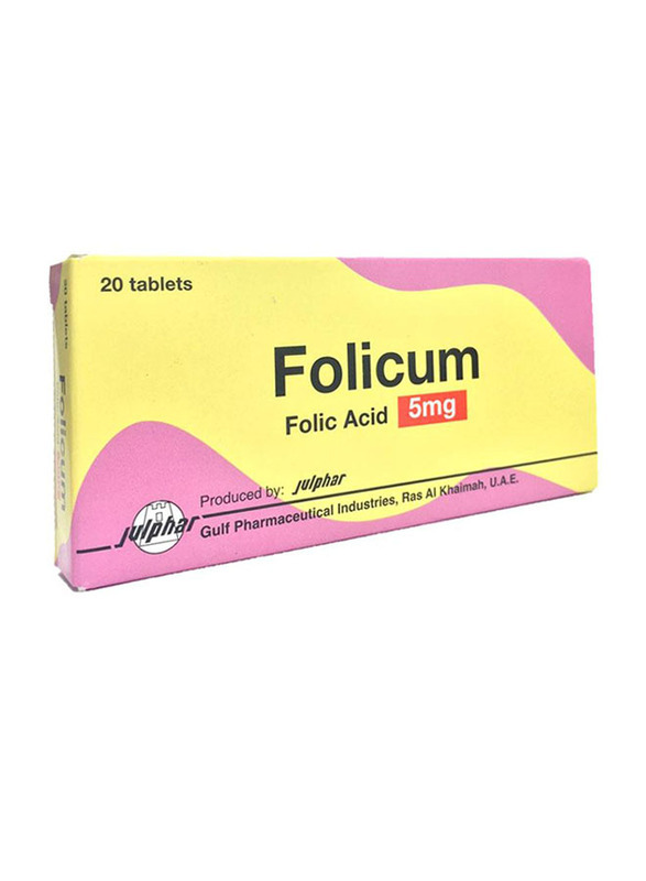 Julphar Folicum, 5mg, 20 Tablets