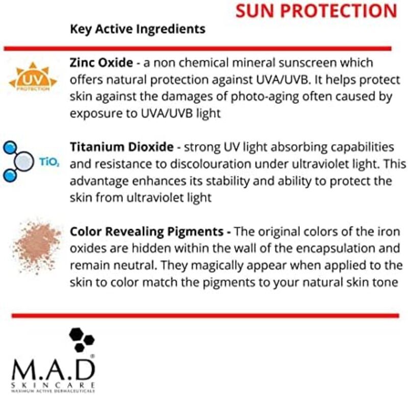 M.A.D Skincare Solar Ptotection Photo Guard SPF 50 Self-Adjusting Foundation Serum, 30g