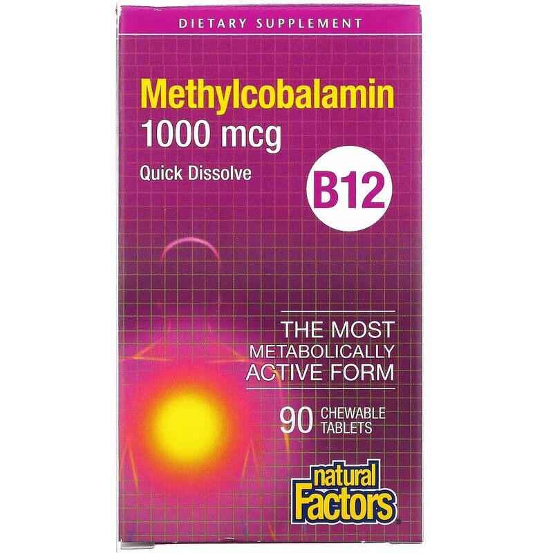 

NATURAL FACTORS Nf B12 Methylcobalamin 1000Mcg 90S