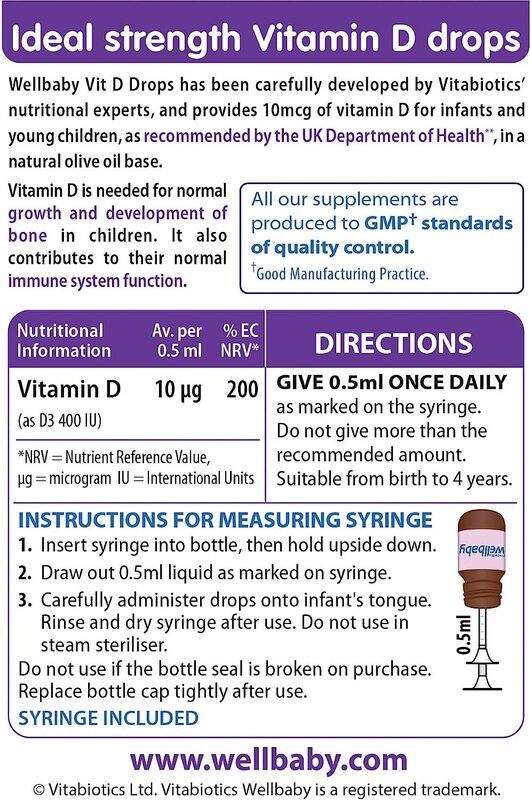 Vitabiotics Wellbaby Vitamin D Drops, 30ML