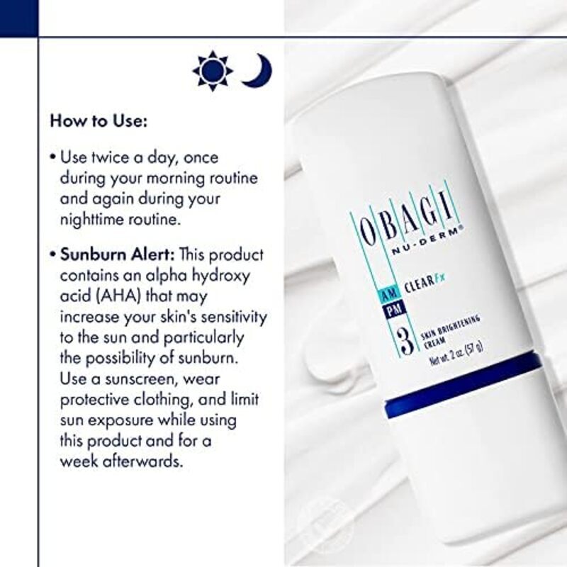 Obagi Medical Nu-Derm Clear Fx Skin with Arbutin and Vitamin C for Dark Spots and Hyperpigmentation Brightening Cream, 2Oz