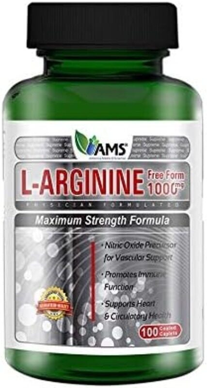 

AMS L-Arginine Maximum Strength Formula, 1000mg, 100 Caplets