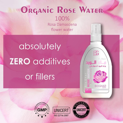 Bioghar Organic Rose Water 100% Pure Rosa Damascena Face Mist, 125ml