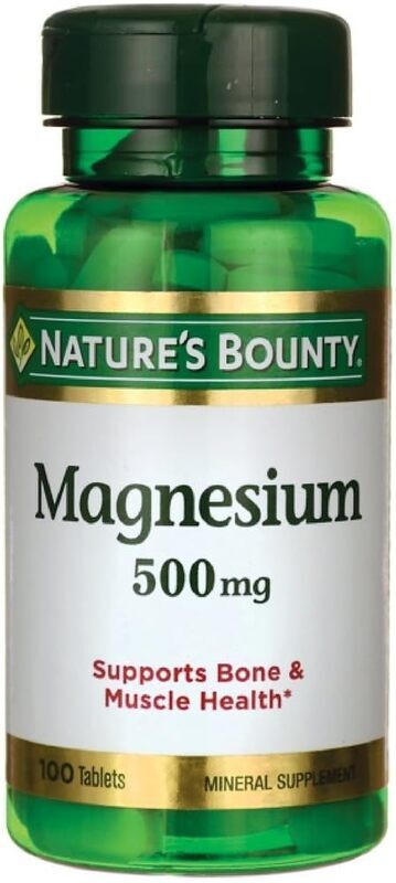 Nature's Bounty High Potency Magnesium Mineral Supplement, 500mg, 6 x 100 Tablets