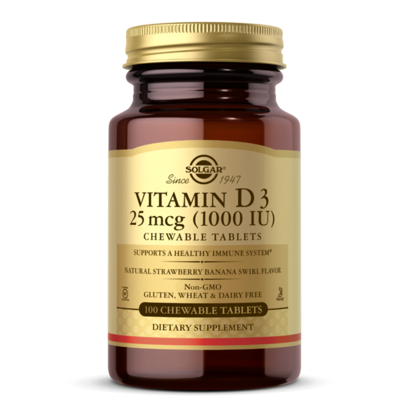 

Solgar Vitamin D3 1000 Iu Chewable Tabs 100S