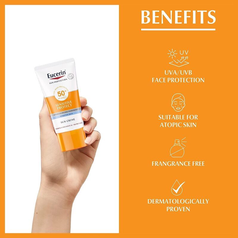 Eucerin Sensitive Protect SPF50+ Sun Cream, 50ml