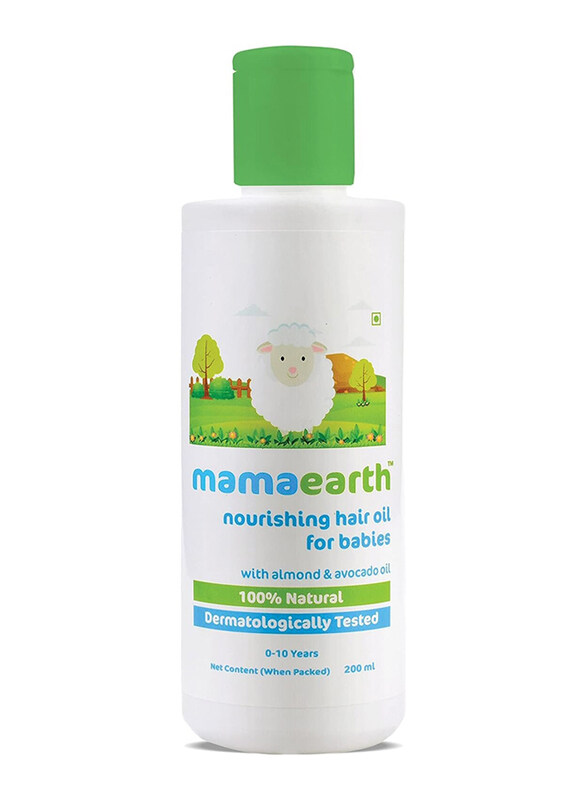 

Mamaearth 200ml Nourishing Baby Hair Oil with Almond & Avocado Oil for Kids