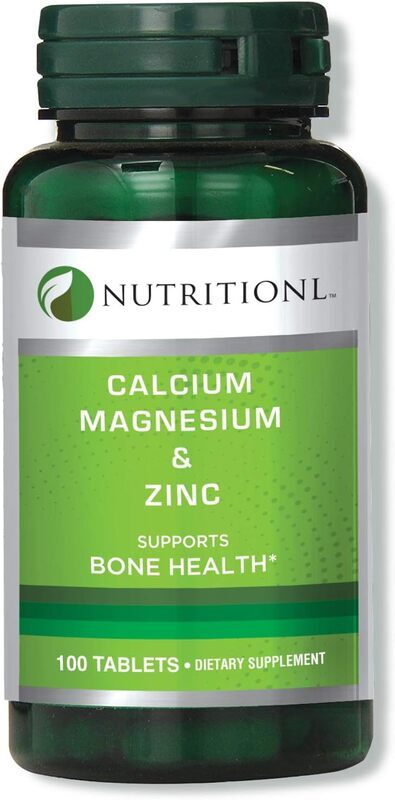 Nutritionl Calcium Magnesium & Zinc Dietary Supplement, 100 Tablets