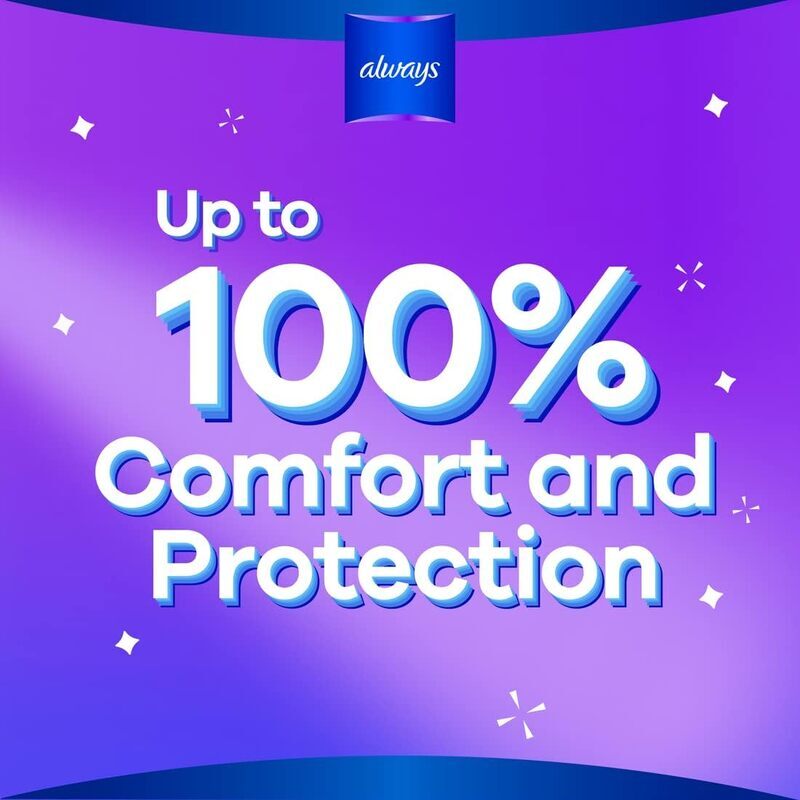 Always Cool & Dry No Heat Feel Maxi Thick Large Sanitary Pads with Wings, 30 Pieces