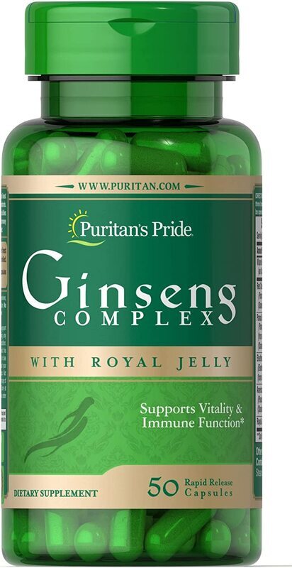 Puritan's Pride Ginseng Complex With Royal Jelly, 1000mg, 50 Capsules