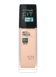 Maybelline New York Fit Me Matte & Poreless Foundation 16h Oil Control with SPF 22, 121, Beige