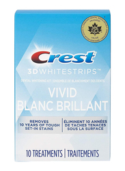 Crest 3D White Teeth Whitening Kit Whitestrips Classic Vivid 10 Treatments, 20 Strips